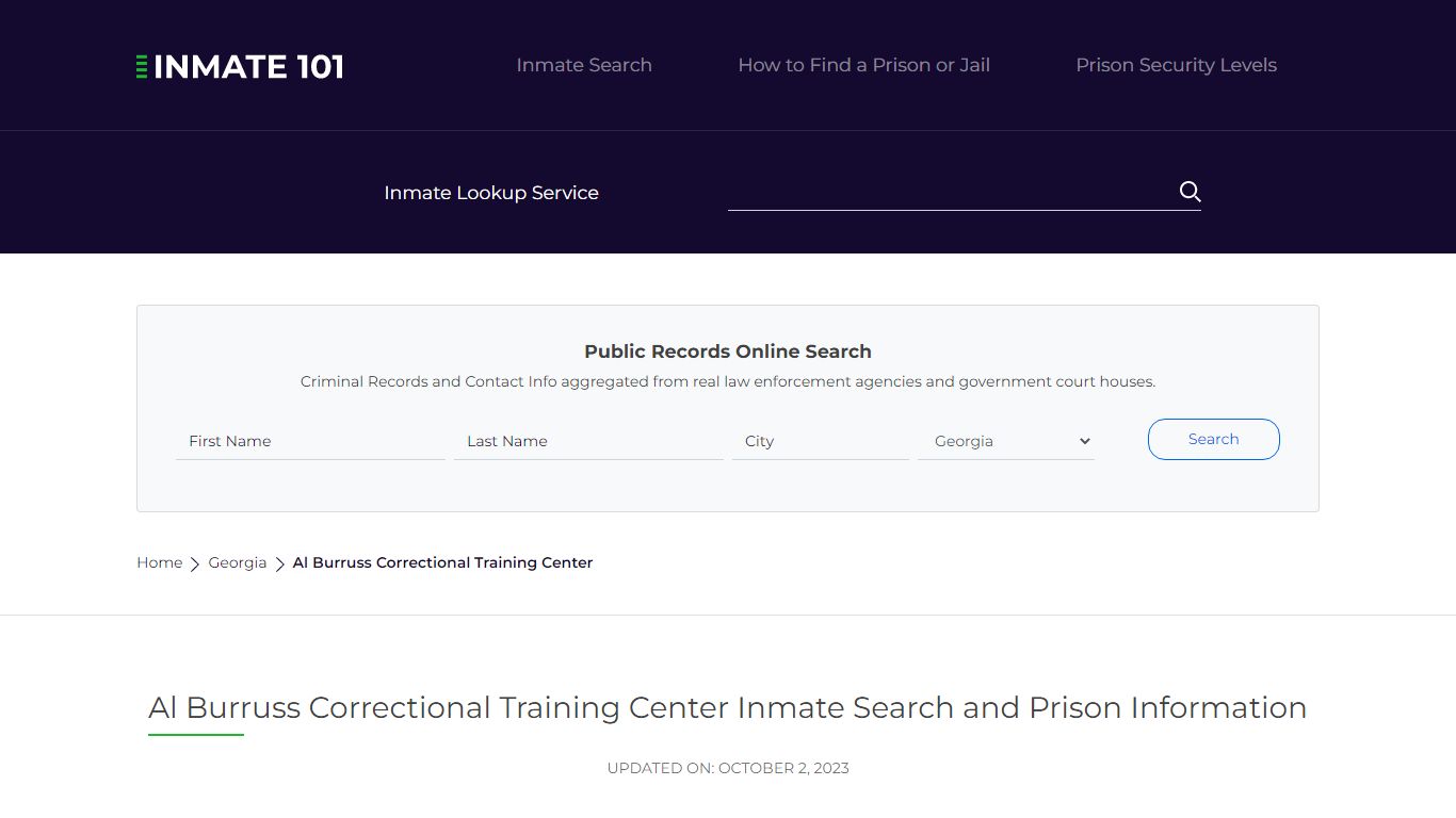 Al Burruss Correctional Training Center Inmate Search, Visitation ...